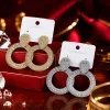 Gold and silver rhinestone ring earrings, fashionable, simple and versatile earrings, accessories, earrings, stud earrings, silver needle vintage accessories Specification image